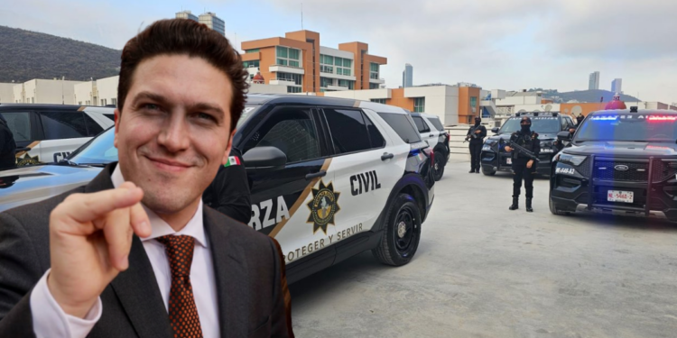 Man in a Suit Taking a Selfie in a Parking Lot with Police Suvs Labeled 'civil' and Officers in Tactical Gear in the Background, › La Sierra Madre